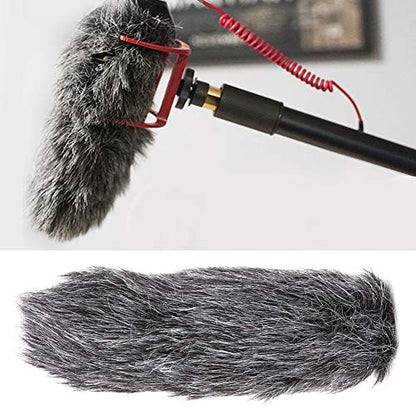 Acouto Microphone Windshield Furry for RODE VideoMic, Outdoor Recorder Wind Cover Furry Microphone Windscreen Muff