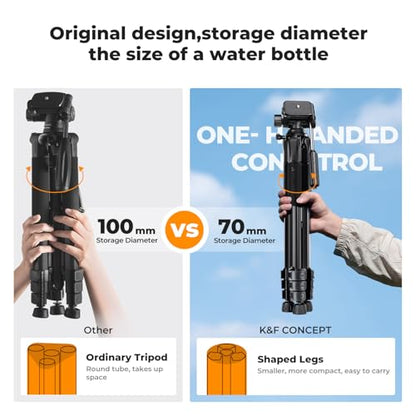 K&F CONCEPT 68" Camera Tripod Lightweight Portable DSLR Tripods