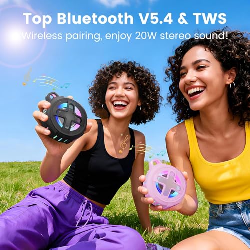XLEADER X8(2 Gen) Upgraded, Bluetooth Shower Speaker, Certified IP67 Waterproof, 10W Pro Sound&Deep Bass, 24Hrs Playtime, Stocking Stuffers, White Elephant Gifts, for Teens Women, Pink - color: C-Pink