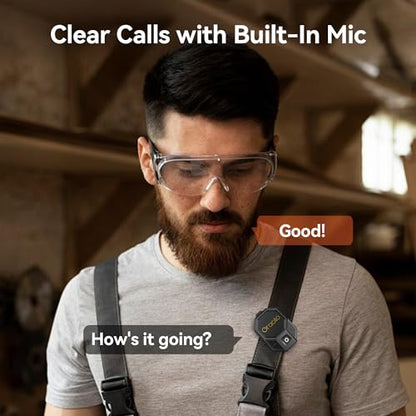 Oraolo Clip-On Portable Speaker Wearable Speaker Bluetooth 5.4, Mini Speakers for Hands-Free Calls, Built-in Mic, Stereo Sound, IPX6 Water Resistance, 12H Playtime, Wireless Speakers for Outdoor
