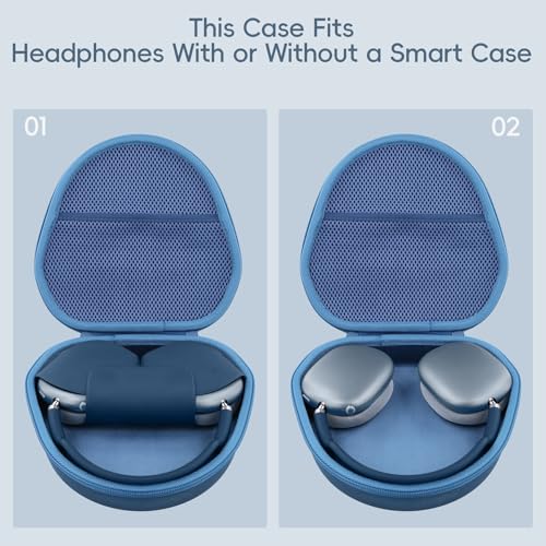 khanka Hard Carrying Case for Apple AirPods Max 2/Apple AirPods Max Wireless Over-Ear Headphones,Dark Blue Case - color: Dark Blue