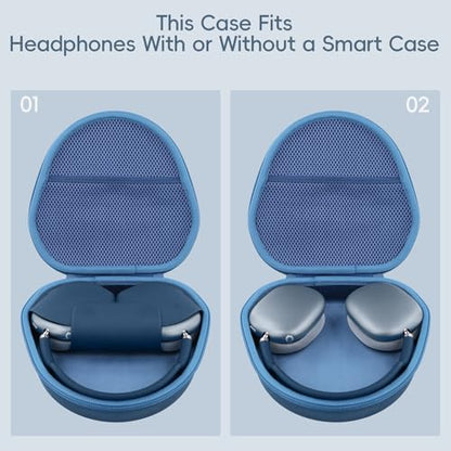 khanka Hard Carrying Case for Apple AirPods Max 2/Apple AirPods Max Wireless Over-Ear Headphones,Dark Blue Case - color: Dark Blue