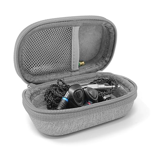 Musiin Compact in-Ear Monitor Earphone Case Compatible with MDREX15AP(Grey) | Compatible YINYOO CCZ Melody,SE215-CL,KZ ZS10 Pro,MEE Audio M6 for Audio Stage and Studio