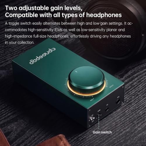 FiiO JadeAudio GIGAS 1 Desktop Headphone Amplifier, 4600mW High-Power Balanced Output, Class AB Discrete Circuit, 4.4mm & 3.5mm Amp for Planar & High-Impedance Headphones (Black) - color: Black