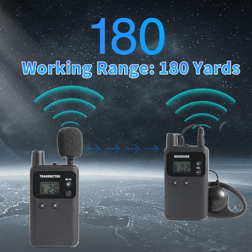 AGJ Wireless Tour Guide System, Tour Guide Microphone and Speaker, Tour Guide Headsets 1 Transmitter 15 Receivers 1 Charger Court Church Translation System for Factory School - size: 16
