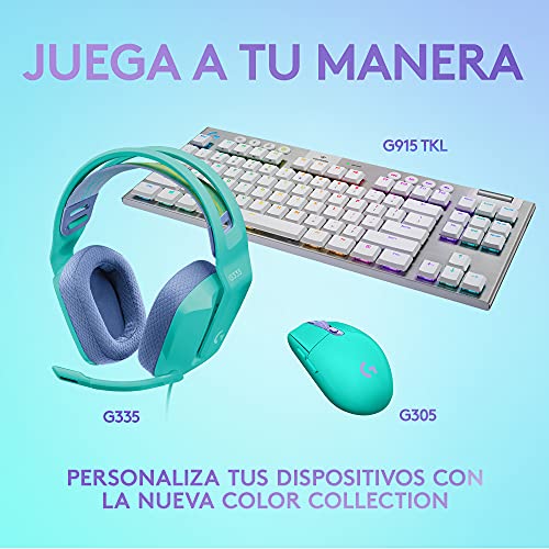 Logitech G335 Wired Gaming Headset, with Flip to Mute Microphone, 3.5mm Audio Jack, Memory Foam Earpads, Lightweight, Compatible with PC, PlayStation, Xbox, Nintendo Switch – Mint (Renewed)