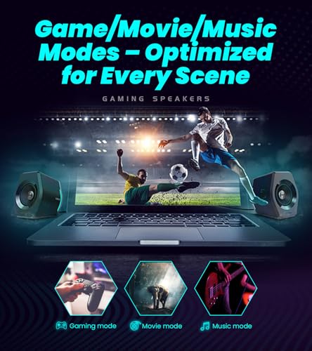 Edifier Hecate RGB Gaming Speakers, 32W Peak Power, Bluetooth, Black | Game/Movie/Music Modes, 12 RGB Lighting Effects, Compact Design for PC/PS4/Desktop, 2.75" Full-Range Drivers - color: black