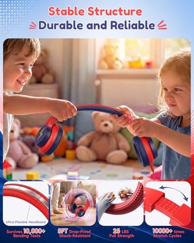 Candy Bila USB C Kids Headphones with Mic, Wired Over-Ear for Boys Girls | 85/94dB Safe Volume, HD Mic Stereo Sound, Foldable Design for Travel,Compatible USB-C iPads,Tablets,Chromebook,Gradient Red - color: Gradient Red