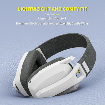 BINNUNE 2.4GHz Wireless Gaming Headset with Mic for PS5, PS4, PC, Mac, PlayStation 4 5, Bluetooth Gaming Headset with Flip Microphone,Headphones for Laptop Computer (Gray)