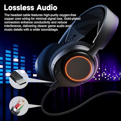 Arctis Nova 3 Cable Compatible with SteelSeries New Arctis Nova 3 Multi-Platform Gaming Headset, USB-C to 3.5mm Gaming Headphone Cable for PC, PS4, Xbox One, Mac, Smartphones, Tablets, 4.9ft