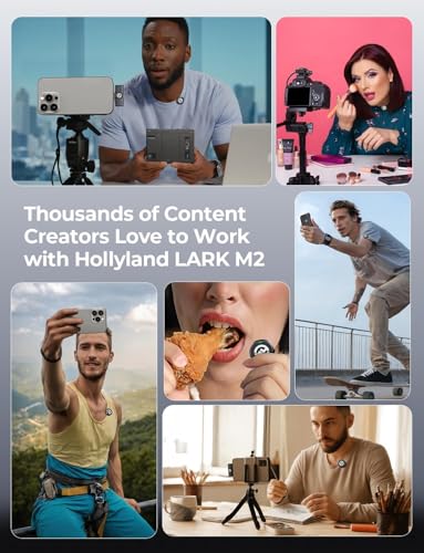 Hollyland Lark M2 Duo 2-Person Wireless Combo Microphone System (2.4 GHz, Shine Charcoal) for iPhone/Camera/Android/PC (2TX + 3RX + Charging Case)