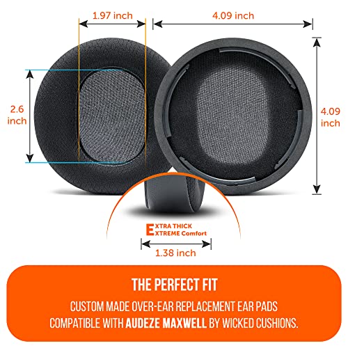 WC Freeze Maxwell Gen 1 - Cooling Gel Earpads for Audeze Maxwell 1 | Made by Wicked Cushions | Elevate Comfort, Durability, Thickness & Sound Isolation for Gaming | Black - color: Black