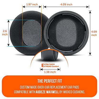 WC Freeze Maxwell Gen 1 - Cooling Gel Earpads for Audeze Maxwell 1 | Made by Wicked Cushions | Elevate Comfort, Durability, Thickness & Sound Isolation for Gaming | Black - color: Black