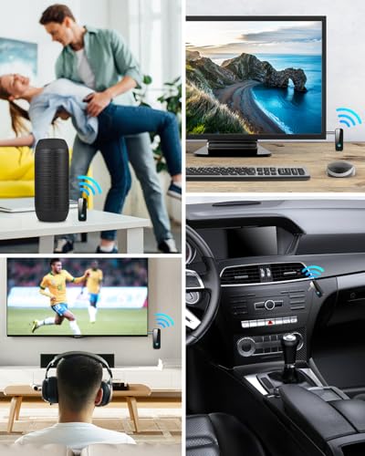 (Upgraded) Ankilo Aux Bluetooth 5.4 Adapter for Car, 2 in 1 Bluetooth Receiver Transmitter, Suitable for Cars, TV, Speakers, Stereo Systems and Headphones - color: Black