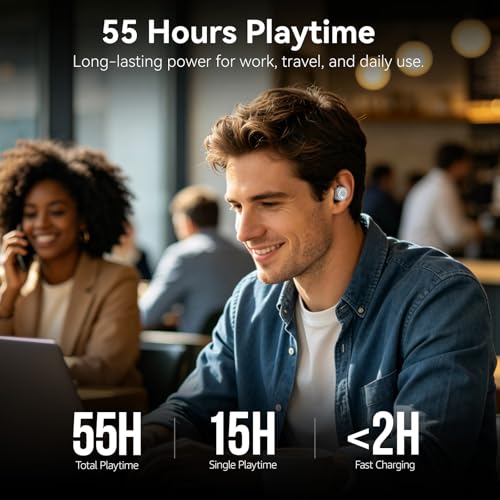 TOZO T10 Wireless Earbuds Powerful Bass Stereo Wireless Charging, APP, IPX8 | Waterproof, 55H Playtime, Ergonomic Design In Ear buds, App Customize EQ, Bluetooth 5.3 Headphones for Work, Travel, Gray - color: Matte Gray
