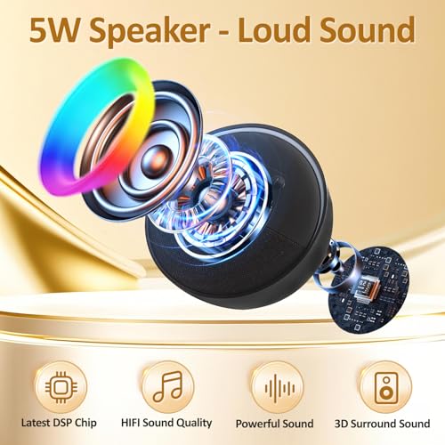 Portable Bluetooth Speaker, Mini Speaker Bluetooth 5,12-Hour Playtime, Wireless, Speaker for Home Cute Fashion Style for Bedroom Kitchen Desk Office Party Outdoor Travel