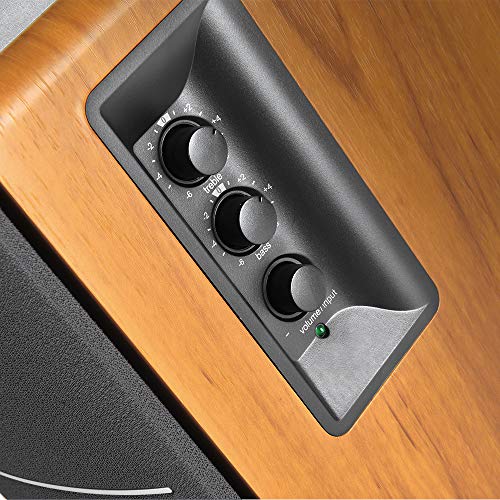Edifier R1280DBs Active Bluetooth Bookshelf Speakers - Optical Input - 2.0 Wireless Studio Monitor Speaker - 42W RMS with Subwoofer Line Out - Wood Grain - color: wood