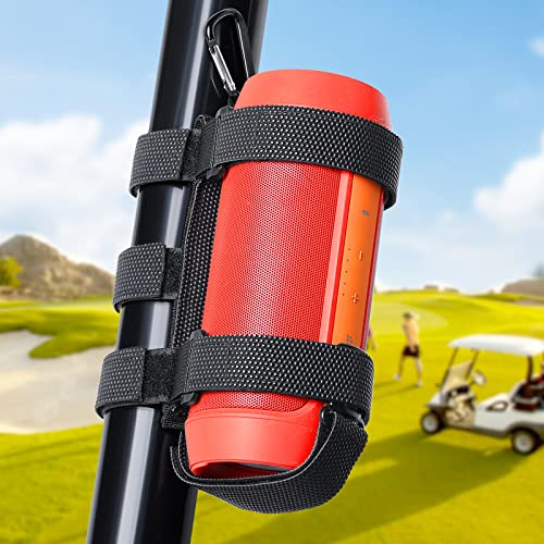 GOFORWILD Portable Speaker Mount for Bluetooth Wireless Speakers | Waterproof Speaker Strap Compatible with Golf Cart Railing/Bike/Moto/Boat/ATV, Black