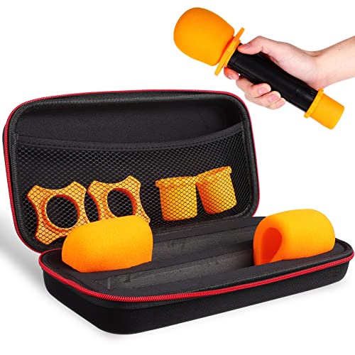 BESPORTBLE Box Microphone Storage Case with Padded Sponge Protection Slip Rings and Bottom Holders for Safely Storing Microphones Covers and Accessories