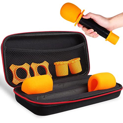BESPORTBLE Box Microphone Storage Case with Padded Sponge Protection Slip Rings and Bottom Holders for Safely Storing Microphones Covers and Accessories