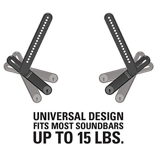 Sanus Soundbar Mount for Most Soundbars up to 15 lbs - Features Simple Install and Tool-Free Adjustments - Compatible with Most TVs and Mounts - SOA-SBM1