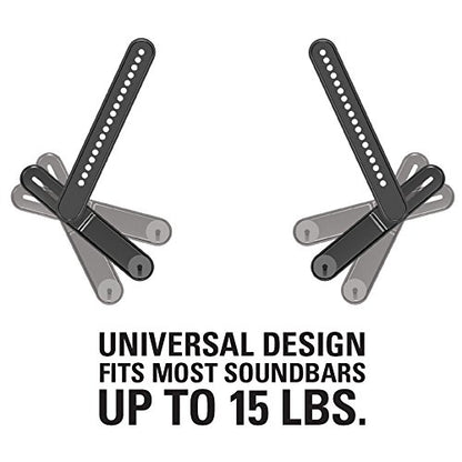 Sanus Soundbar Mount for Most Soundbars up to 15 lbs - Features Simple Install and Tool-Free Adjustments - Compatible with Most TVs and Mounts - SOA-SBM1