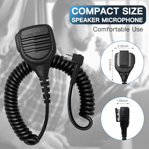 PMMN4013a PMMN4013 Speaker Microphone for Motorola R2 CP200 CP200D | Shoulder Mic with 3.5 mm Jack for CP100D CP185 BPR40D BPR40 PR400 CLS1110 CLS1410 CLS1110 RDU4100 RMU2040