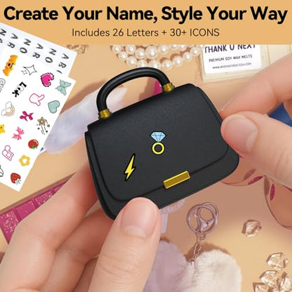 ANCwear Wireless Earbuds with Mini Handbag Case, 22H Playtime, Black | Bluetooth 5.3, 13mm drivers, touch controls and DIY stickers for music, calls, travel, everyday wear and gifting - color: Black Pearl