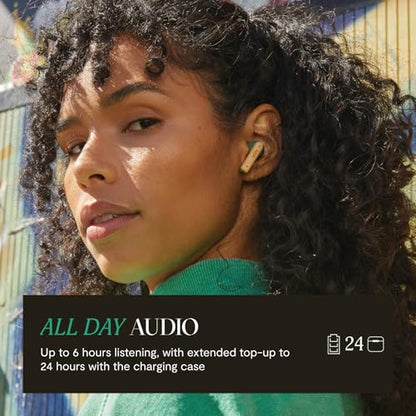 House of Marley Little Bird True Wireless Earbuds, Touch Controls, Built-in Mic, 24 Hours Playtime with Case, USB-C Quick Charge, Sustainable Materials, Movie and Gaming Mode (Green) - color: Green