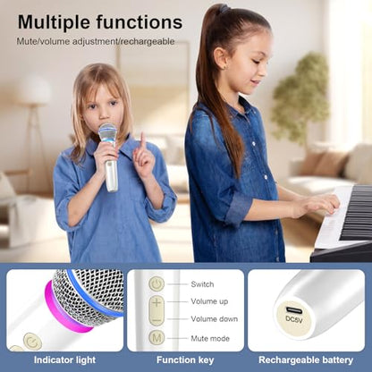 Wireless Microphone with Rechargeable Receiver,UHF Dynamic Handheld Karaoke Mic,100ft Range, for Amplifier Speaker, Mixer,Singing, Party,Speech