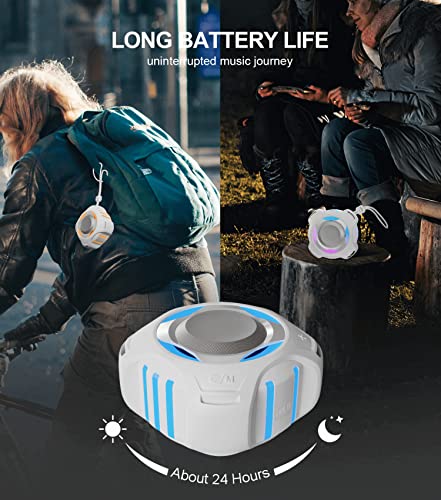 comiso Shower Bluetooth Speaker, IPX7 Waterproof Speaker with LED Light | Portable Speaker with Punchy Bass and Loud HD Sound, Floating, Lanyard, 2000mAh for Travel, Beach, Kayak, Gift for Men, Women - color: Space Gray