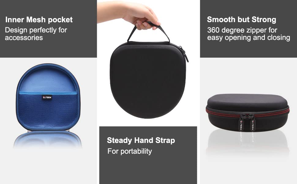 Case for Sony WH-CH720N/WH-CH520 Noise Canceling Wireless Headphones Blue | Hard Carrying Travel Case for Sony WH-CH720N/WH-CH520 Noise Canceling Wireless Headphones - color: Black+Blue