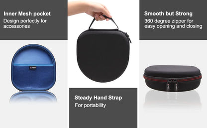 Case for Sony WH-CH720N/WH-CH520 Noise Canceling Wireless Headphones Blue | Hard Carrying Travel Case for Sony WH-CH720N/WH-CH520 Noise Canceling Wireless Headphones - color: Black+Blue