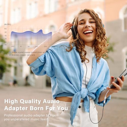 USB C to 3.5mm Audio Adapter DAC with Dual Chip CX31993 MAX97220 & HiFi Headphone Amplifier Dongle,8-Strand 4N Single-Crystal Copper Cable,Compatible with iPhone/Samsung/PC Mac (Silver) - color: Silver