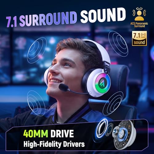 Wireless Gaming Headset for PS4, Ultra-Light, Compact, Wired for Xbox Only