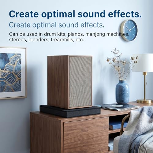 2 Pcs 8-10'' Studio Monitor Noise Isolation Pads, Subwoofer Stand for Vibration Reduction, 3-Layer Acoustic Foam Stereo Vibration Isolation Stabilizer Base, Speaker Isolations Riser, 15.7×13×1.98in