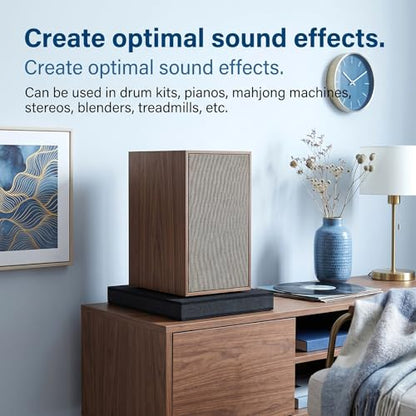 2 Pcs 8-10'' Studio Monitor Noise Isolation Pads, Subwoofer Stand for Vibration Reduction, 3-Layer Acoustic Foam Stereo Vibration Isolation Stabilizer Base, Speaker Isolations Riser, 15.7×13×1.98in