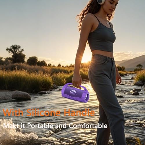 Silicone Cover Case for JBL Flip 7 Portable Bluetooth Speaker - color: Purple