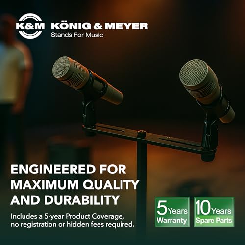 K&M König & Meyer 23550.500.55 Microphone Bar | Adjustable Positioning for Two Mics or Booms | 5/8“ Thread Stand Connector | Professional Choice Made in Germany Black - size: 23550.500.55