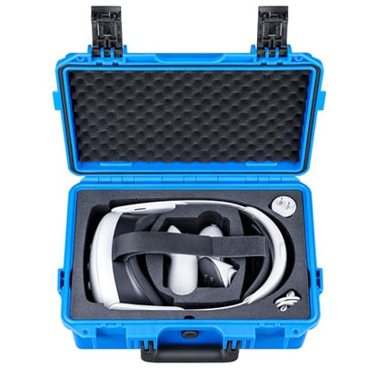 Lykus Titan OQ200 Waterproof Hard Case for Quest 3S/3 and Elite Head Strap | CASE ONLY,Fits Stock and Official Elite Head Strap,IP67 Waterproof,Shockproof,CNC Cut Premium Foam - color: Blue