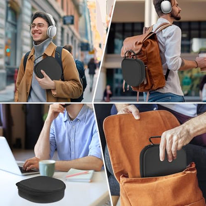 3 in 1 Silicone Cover and Case for Apple Airpods Max 2/ Airpods Max Headphones, AirPods Max Hard Case and Anti-Scratch Ear Pad Case/Ear Cups/Headband Covers Accessories (Black) - color: Black case & cover