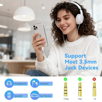 [Apple MFi Certified] 1 Pack for iPhone 3.5mm Headphones Adapter, Lightning to 3.5 mm Headphone/Earphone Jack Converter Audio Aux Dongle Compatible with iPhone 14 13 12 11 Pro XR XS Max X 8 7 - size: 1Pack