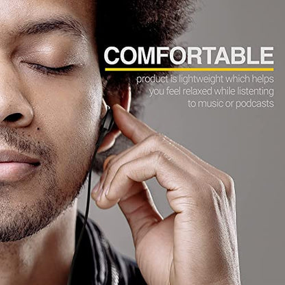 ElloGear 2023 OEM Earbuds Stereo Headphones for Samsung Galaxy S10 S10e Plus A31 A71 Cable - Designed by AKG - with Microphone and Volume Buttons (Black) with Carrying Pouch