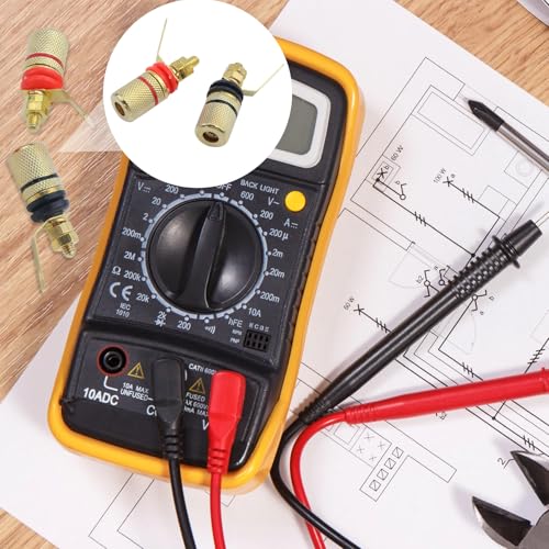 Antrader 12pcs Gold Plated 4mm Banana Plug Socket Connectors (6Black+6Red)
