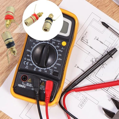 Antrader 12pcs Gold Plated 4mm Banana Plug Socket Connectors (6Black+6Red)