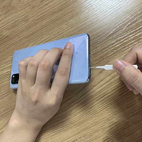 MEETOOT 50pcs Multifunctional Mobile Phone Charging Port Cleaning Brush 65mm Dust Shower Hole Cleaning Mini Brush Bendable Mini Soft Round Brushes