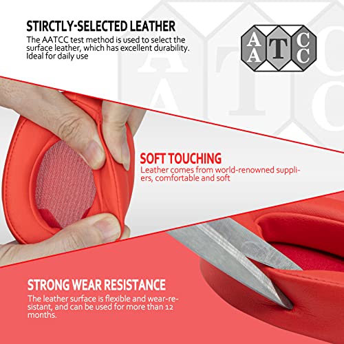 Krone Kalpasmos Replacement Earpads for Sony WH-H900N h.Ear on 2 & Sony MDR-100ABN Headphones, Sony Headphone Cushions Compatible with Sony 900N, Sony WH H900N earpads with Soft Foam Leather(Red) - color: Red