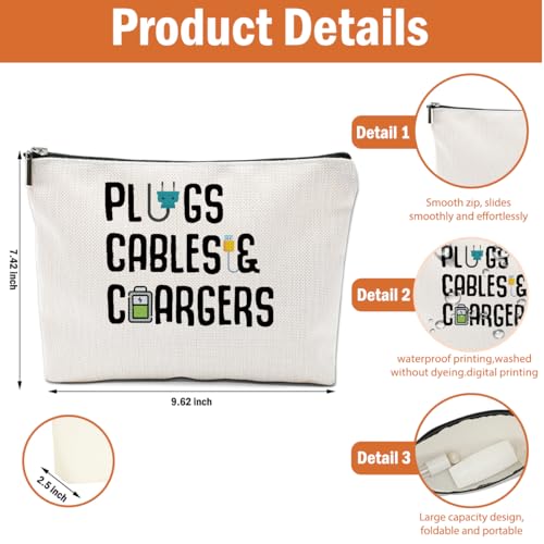 2 PCs Cable Organizer Bag Funny Makeup Bag Charger Bag Plugs Cosmetic Bag - color: Multicolor 0001