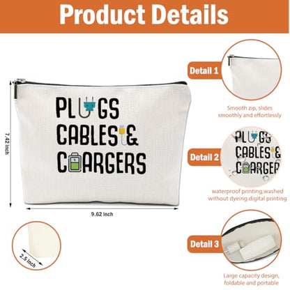 2 PCs Cable Organizer Bag Funny Makeup Bag Charger Bag Plugs Cosmetic Bag - color: Multicolor 0001