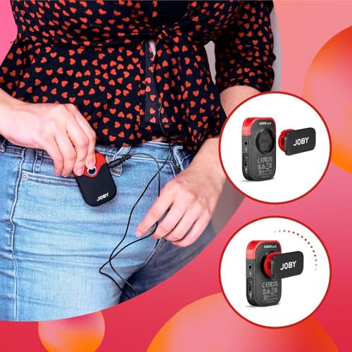Joby Wavo Air 2.4Ghz Wireless Microphone System with Two Transmitters Designed Mounting System, Vlogging, Filmmaking, Interview, Smartphone, Camera